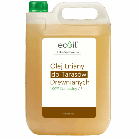 OLEJ DO TARASÓW 5L | Lniany 100% Naturalny | Impregnat do Drewna, Nie Rozcieńczany - BEZ CHEMII