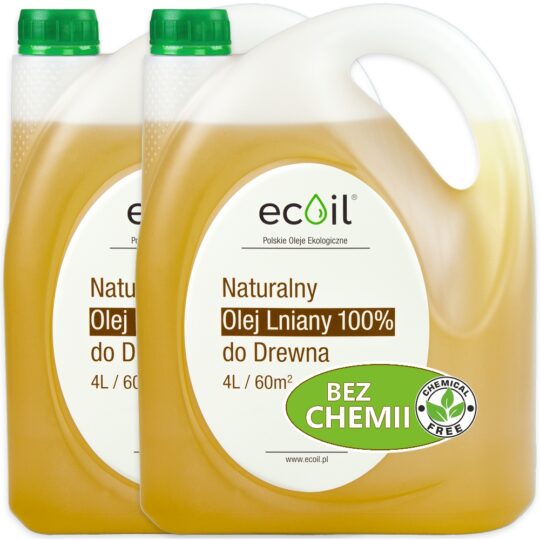 OLEJ LNIANY 100% 8L | Nie Rozcieńczany, BEZ CHEMII | Wydajny Impregnat do Drewna | Własna Produkcja