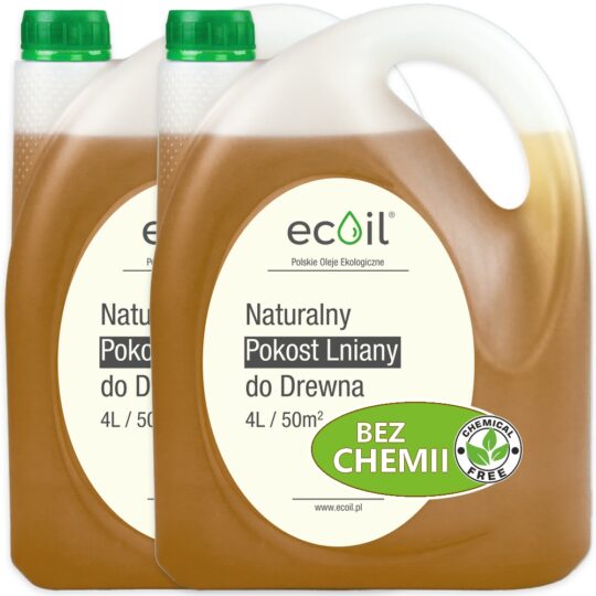 POKOST LNIANY 100% 8L | Nie Rozcieńczany, BEZ CHEMII | Wydajny Impregnat do Drewna | Własna Produkcja