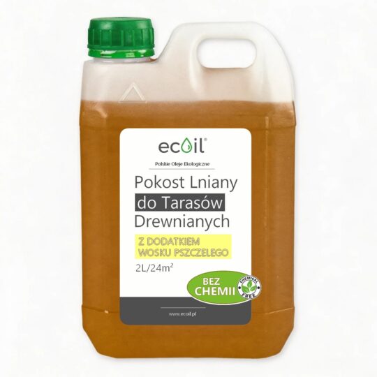 POKOST DO TARASÓW 2L | Nie Rozcieńczany, BEZ CHEMII | z dodatkiem WOSKU Pszczelego i Żywicy | Wydajny Impregnat do Drewna | Własna Produkcja